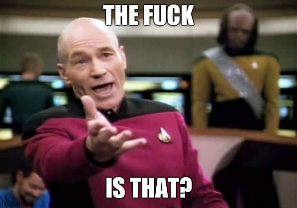 Picard Wtf Meme | THE FUCK IS THAT? | image tagged in memes,picard wtf | made w/ Imgflip meme maker