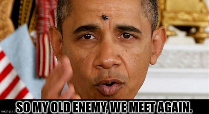 Obama Fly Guy | SO MY OLD ENEMY, WE MEET AGAIN. | image tagged in obama fly guy | made w/ Imgflip meme maker