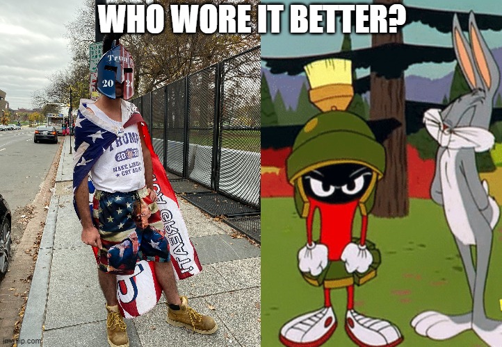 Who wore it better? | WHO WORE IT BETTER? | image tagged in donald trump,marvin the martian | made w/ Imgflip meme maker