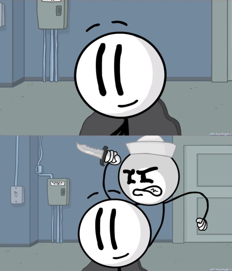 Henry Stickmin gets taken by surprise Blank Meme Template