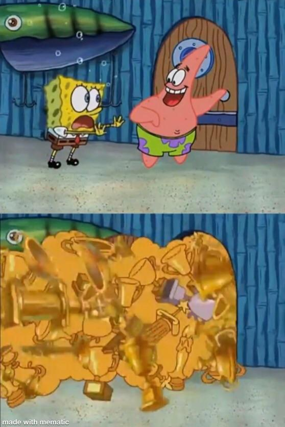 High Quality Patrick opening the trophy closet Blank Meme Template