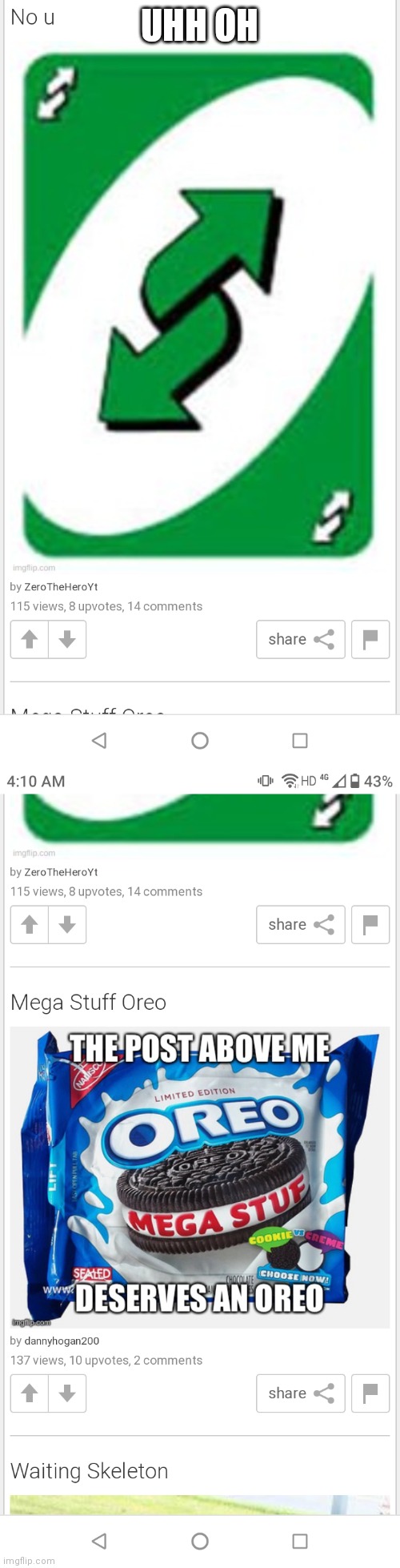 Uhh oh | UHH OH | image tagged in uhh oh | made w/ Imgflip meme maker