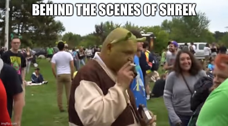 BEHIND THE SCENES OF SHREK | image tagged in shrek,stupid,fun,memes,funny,funny memes | made w/ Imgflip meme maker