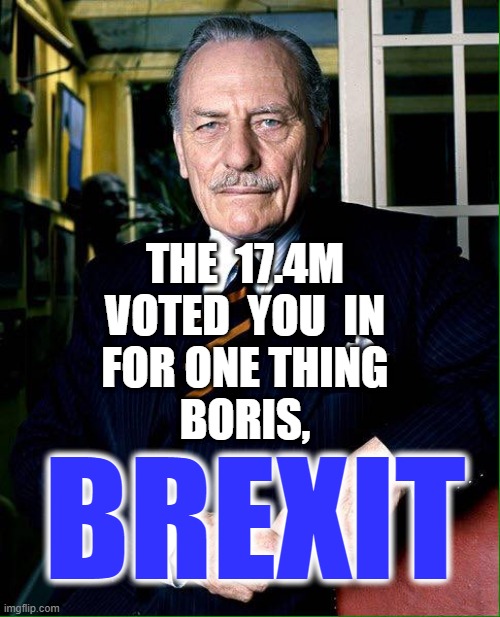 The 17.4M voted for BREXIT | THE  17.4M
VOTED  YOU  IN
FOR ONE THING
BORIS, BREXIT | image tagged in get out | made w/ Imgflip meme maker