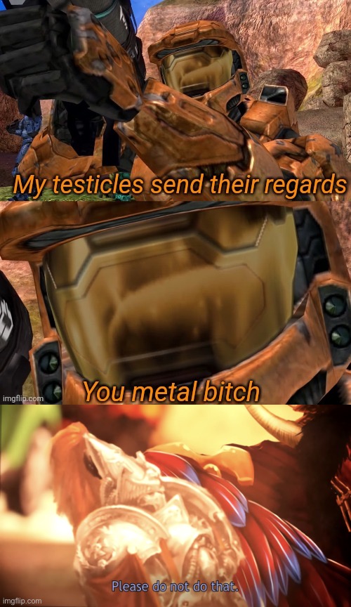 Combined templates | image tagged in my testicles send their regards,please do not do that | made w/ Imgflip meme maker