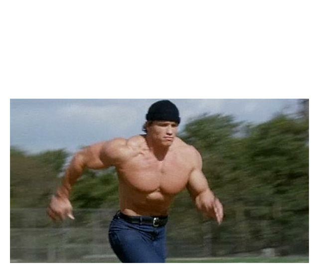 High Quality Running Arnold Blank Meme Template