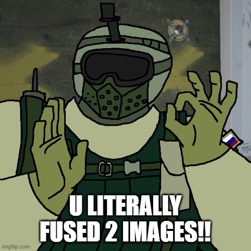 Fuse | U LITERALLY FUSED 2 IMAGES!! | image tagged in fuse | made w/ Imgflip meme maker