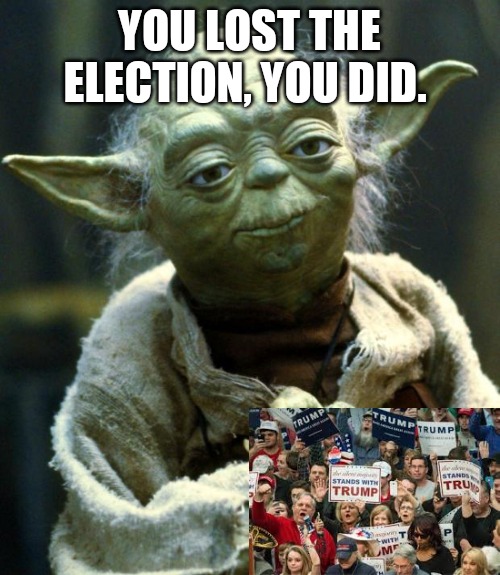 Trut | YOU LOST THE ELECTION, YOU DID. | image tagged in memes,star wars yoda | made w/ Imgflip meme maker