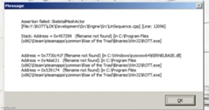 Rise of the Triad Error Dialog | image tagged in error dialog | made w/ Imgflip meme maker