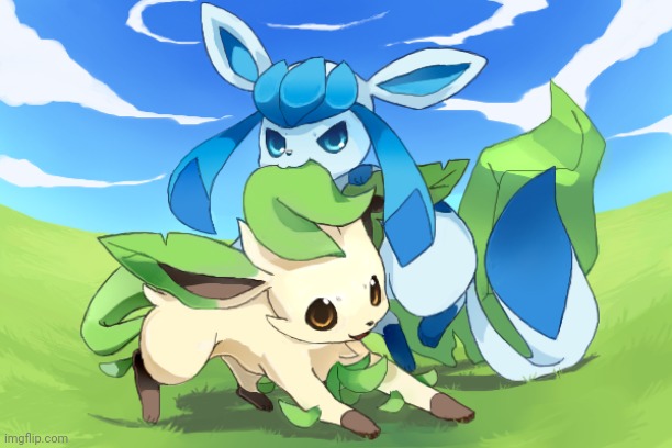 Glaceon x leafeon uwu | image tagged in glaceon x leafeon uwu | made w/ Imgflip meme maker