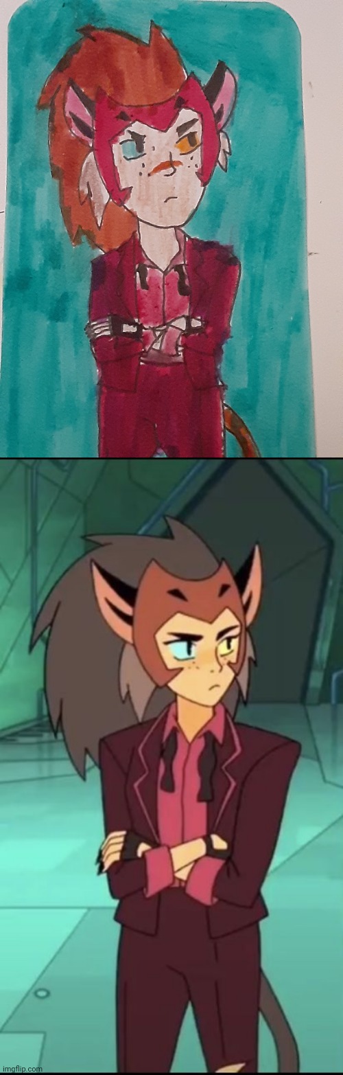 i drew catra! | image tagged in drawing,cat | made w/ Imgflip meme maker