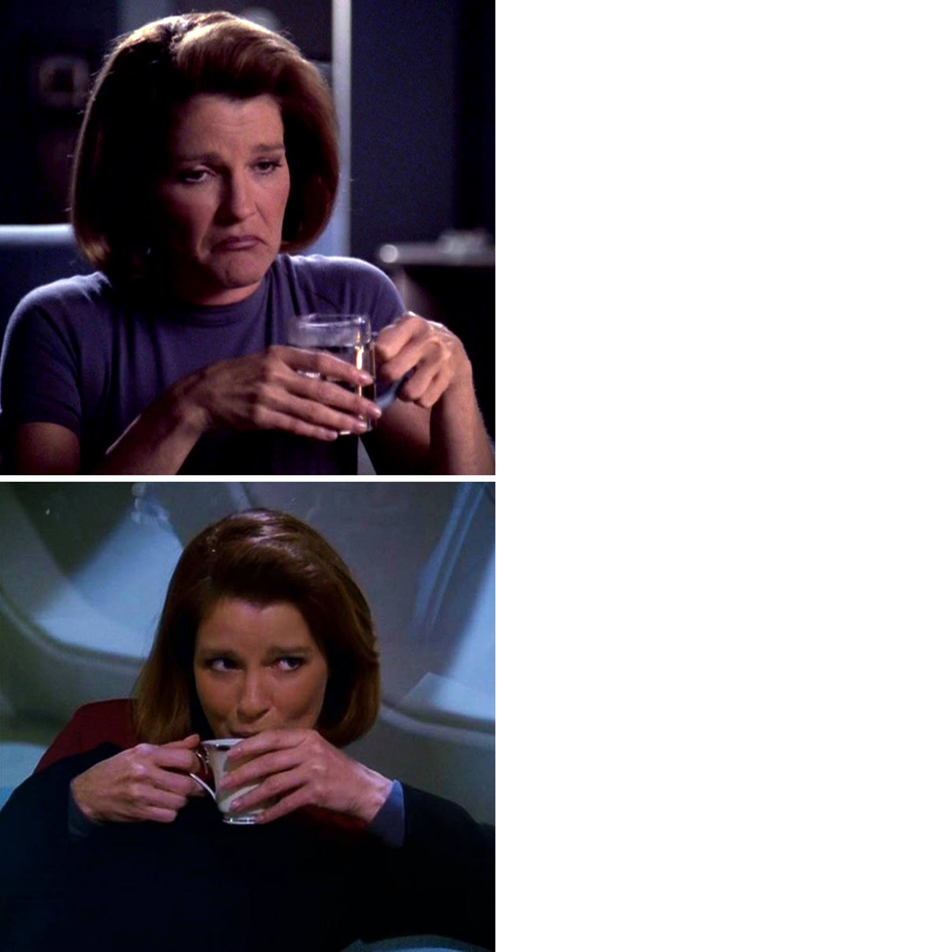 Voyager Janeway Coffee Blank Meme Template