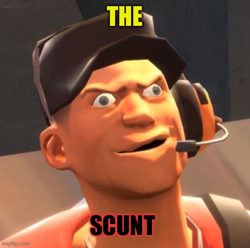 TF2 Scout | THE SCUNT | image tagged in tf2 scout | made w/ Imgflip meme maker