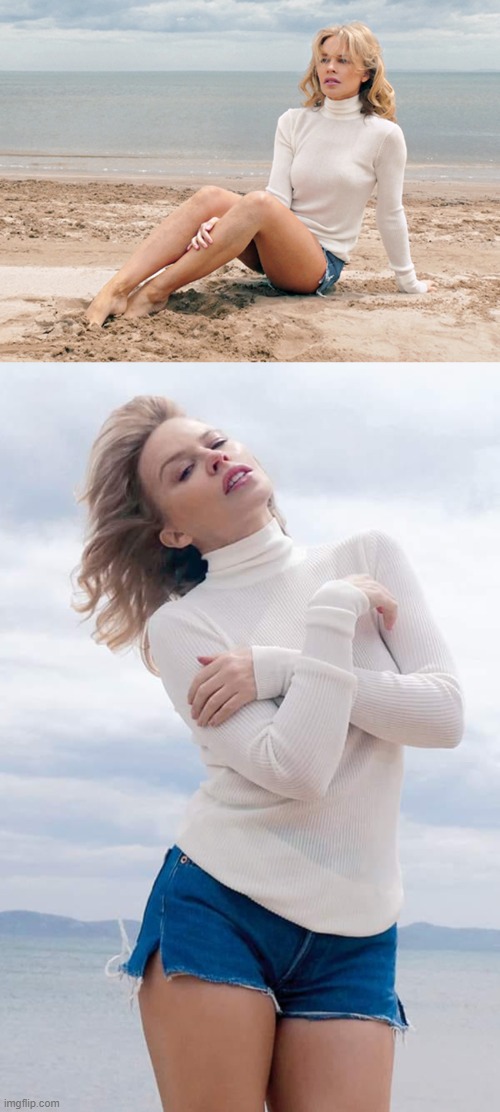 The past year has been a game-changer for Kylie Minogue. She tells Louise Gannon how she finally ‘lucked out’ – in life and love | image tagged in kylie beach,beach,day at the beach,lucky,life,love | made w/ Imgflip meme maker