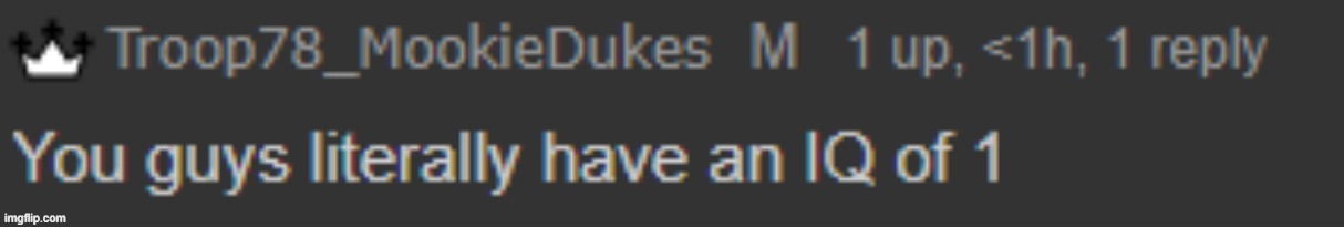 Seriously whoever is making those alts your dumb asf | image tagged in you guys literally have an iq of 1 | made w/ Imgflip meme maker