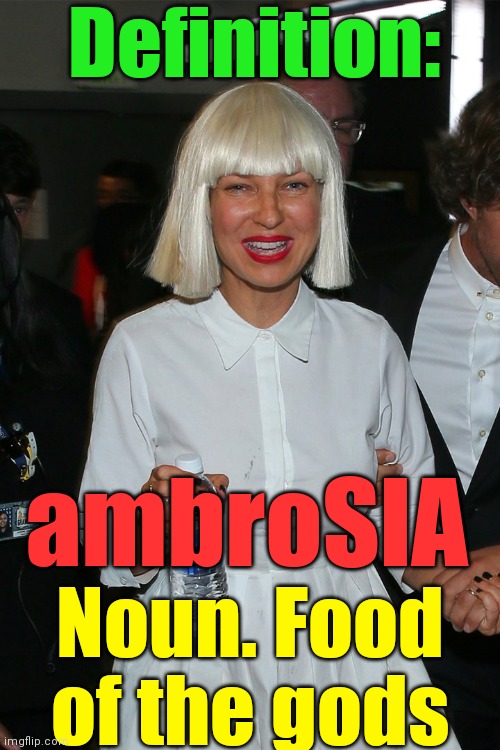 Definition: Noun. Food of the gods ambroSIA | made w/ Imgflip meme maker