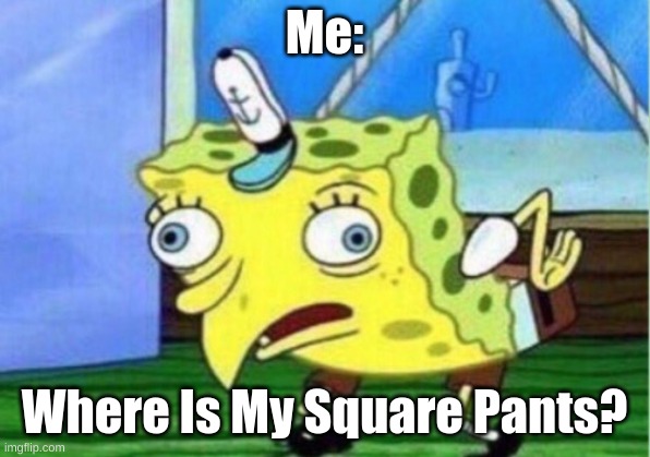 Spongebob and His Square Pants | Me:; Where Is My Square Pants? | image tagged in memes,mocking spongebob | made w/ Imgflip meme maker