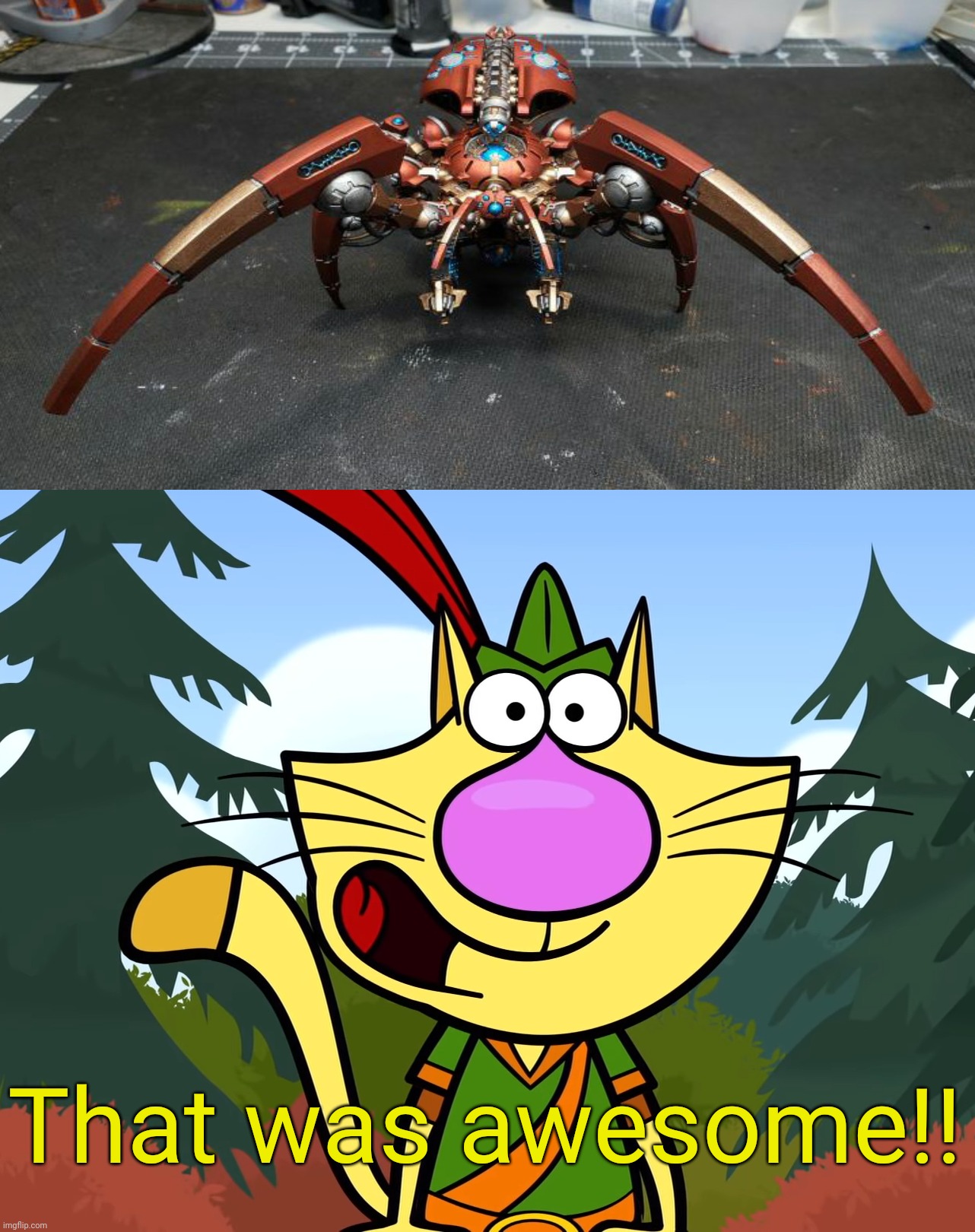 Toy Spider is Here!! | That was awesome!! | image tagged in no way nature cat,funny,memes,unsee juice,what a terrible day to have eyes,i'll take your entire stock | made w/ Imgflip meme maker