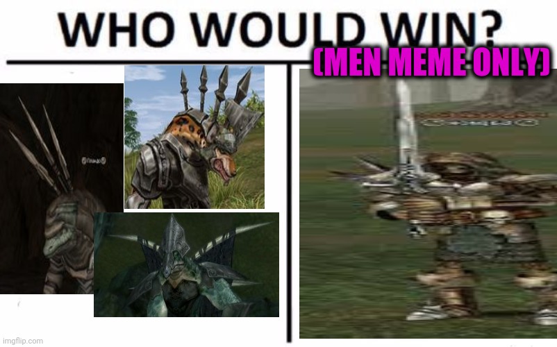 -Confrontation through decades. | (MEN MEME ONLY) | image tagged in mmorpg,graphics,hey internet color,monster hunter,who would win,toilet humor | made w/ Imgflip meme maker