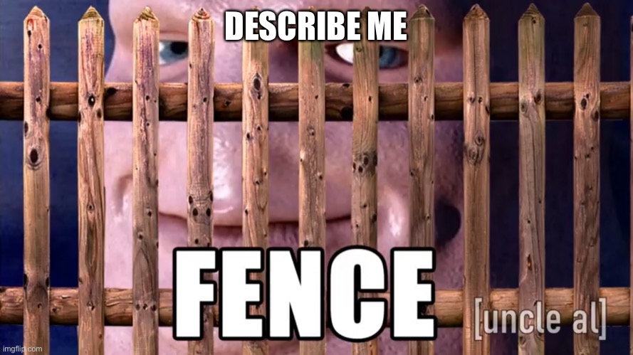F E N C E | DESCRIBE ME | made w/ Imgflip meme maker
