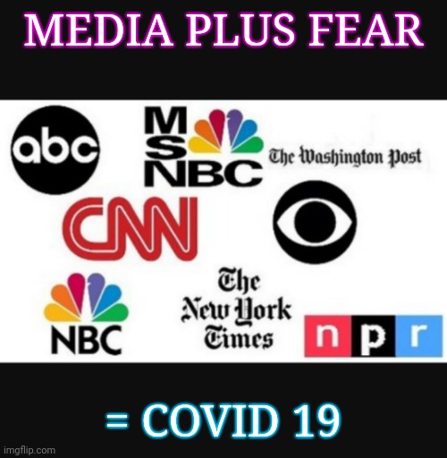 Media lies | MEDIA PLUS FEAR; = COVID 19 | image tagged in media lies | made w/ Imgflip meme maker