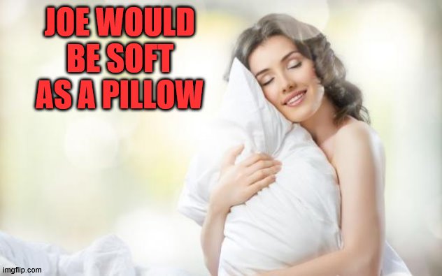 Soft Pillow | JOE WOULD BE SOFT AS A PILLOW | image tagged in soft pillow | made w/ Imgflip meme maker