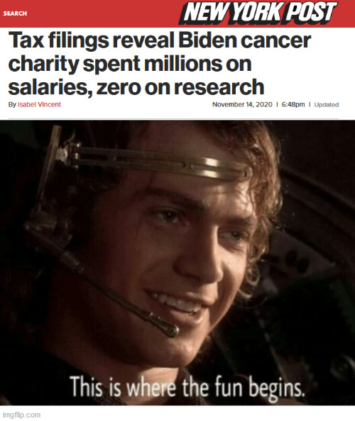 image tagged in this is where the fun begins,joe biden,tax,cancer,charity | made w/ Imgflip meme maker
