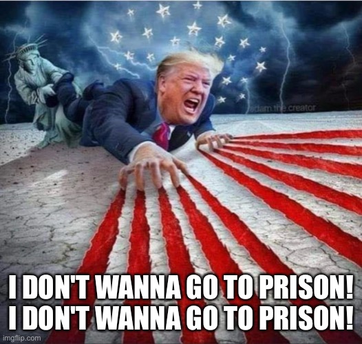 Trump refuses to leave | I DON'T WANNA GO TO PRISON!
I DON'T WANNA GO TO PRISON! | image tagged in trump | made w/ Imgflip meme maker