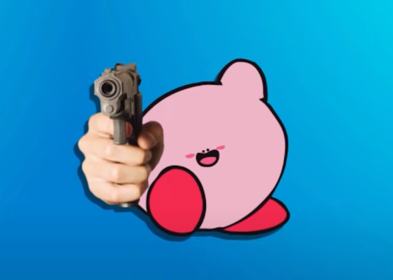 High Quality Kirb With Gun Blank Meme Template
