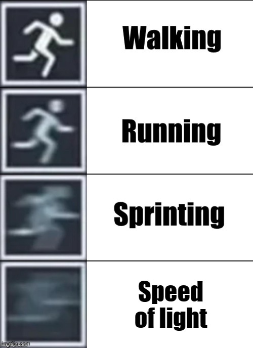 Speed Meme | Speed of light | image tagged in very fast,memes | made w/ Imgflip meme maker