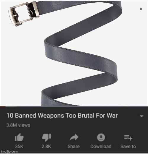 image tagged in top 10 weapons banned from war,belt spanking,weapons | made w/ Imgflip meme maker