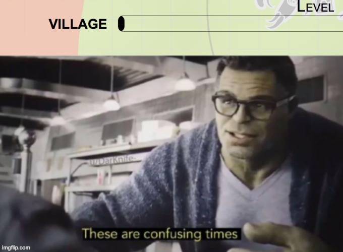 I am confused | image tagged in these are confusing times,village,io | made w/ Imgflip meme maker