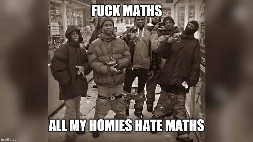 All My Homies | FUCK MATHS; ALL MY HOMIES HATE MATHS | image tagged in all my homies | made w/ Imgflip meme maker
