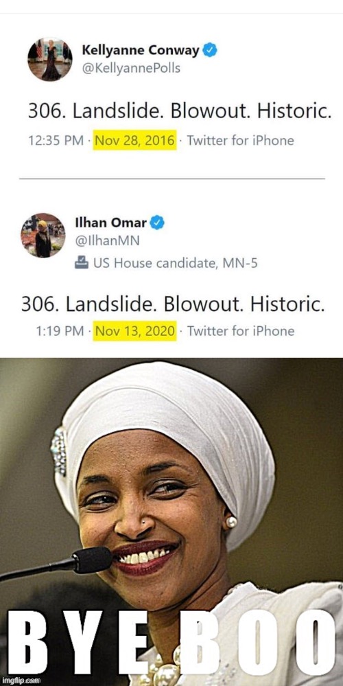 2 can play at that game | image tagged in 306 landslide blowout historic,ilhan omar bye boo sharpened,election 2020,2020 elections,electoral college,dunk | made w/ Imgflip meme maker
