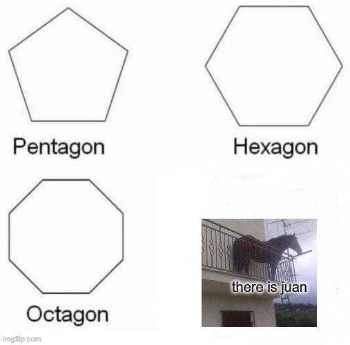 we found him | there is juan | image tagged in memes,pentagon hexagon octagon | made w/ Imgflip meme maker