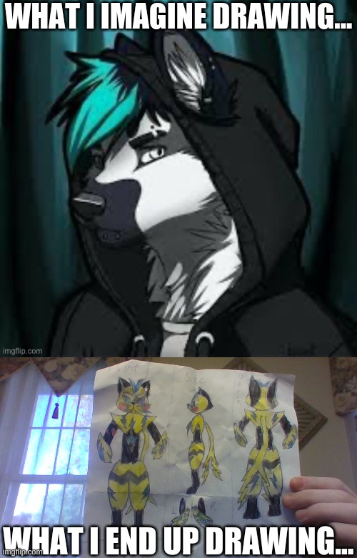 Im sure most people on this stream can relate... | WHAT I IMAGINE DRAWING... WHAT I END UP DRAWING... | image tagged in what i imagine x vs what i end up x | made w/ Imgflip meme maker