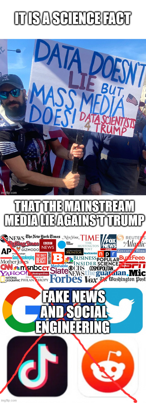 People of principle | IT IS A SCIENCE FACT; THAT THE MAINSTREAM MEDIA LIE AGAINS'T TRUMP; FAKE NEWS AND SOCIAL ENGINEERING | image tagged in memes,politics,maga,trump | made w/ Imgflip meme maker