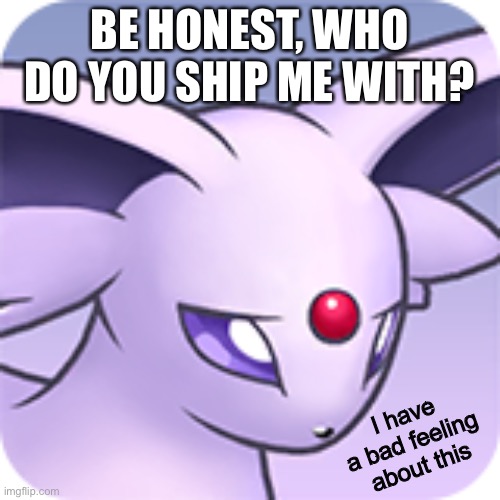 BE HONEST, WHO DO YOU SHIP ME WITH? I have a bad feeling about this | made w/ Imgflip meme maker
