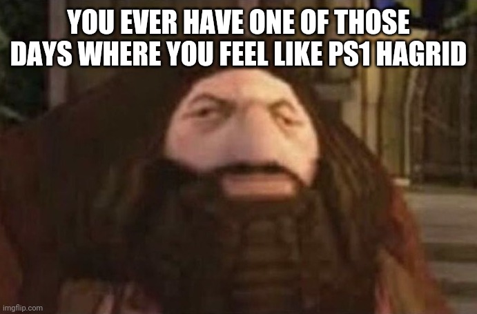 Hagrrod | YOU EVER HAVE ONE OF THOSE DAYS WHERE YOU FEEL LIKE PS1 HAGRID | image tagged in hagrrod | made w/ Imgflip meme maker