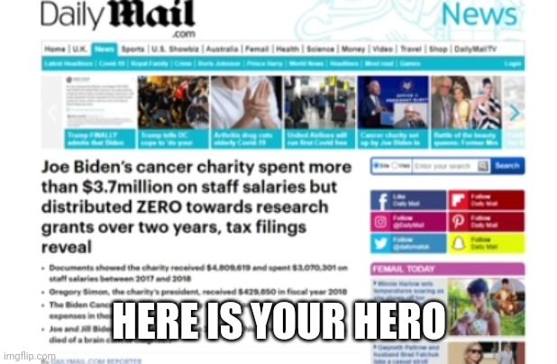 Politics and stuff | HERE IS YOUR HERO | image tagged in funny memes | made w/ Imgflip meme maker