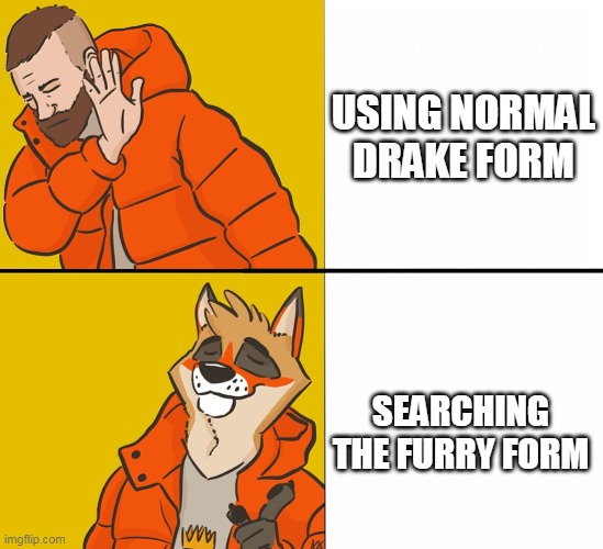 FURRIES OWO (THIS KINDA REPOST THO UWU) | USING NORMAL DRAKE FORM; SEARCHING THE FURRY FORM | image tagged in furry drake | made w/ Imgflip meme maker