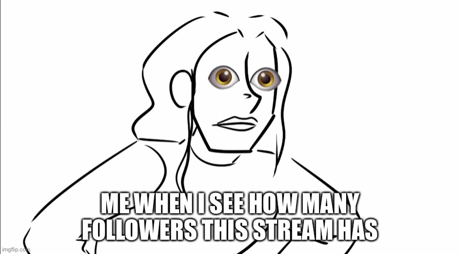 L O O K | ME WHEN I SEE HOW MANY FOLLOWERS THIS STREAM HAS | image tagged in l o o k | made w/ Imgflip meme maker