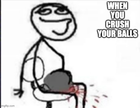 WHEN YOU CRUSH YOUR BALLS | made w/ Imgflip meme maker