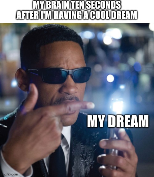 Neutralized | MY BRAIN TEN SECONDS AFTER I'M HAVING A COOL DREAM; MY DREAM | image tagged in neutralized | made w/ Imgflip meme maker