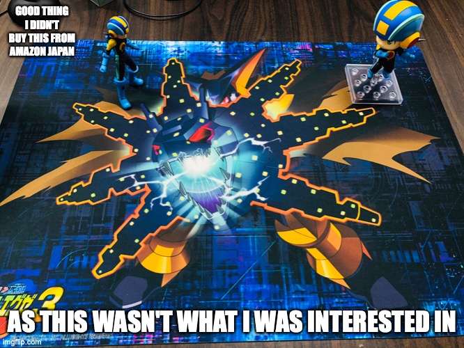 Megaman Battle Network Mat | GOOD THING I DIDN'T BUY THIS FROM AMAZON JAPAN; AS THIS WASN'T WHAT I WAS INTERESTED IN | image tagged in memes,megaman,megaman battle network | made w/ Imgflip meme maker