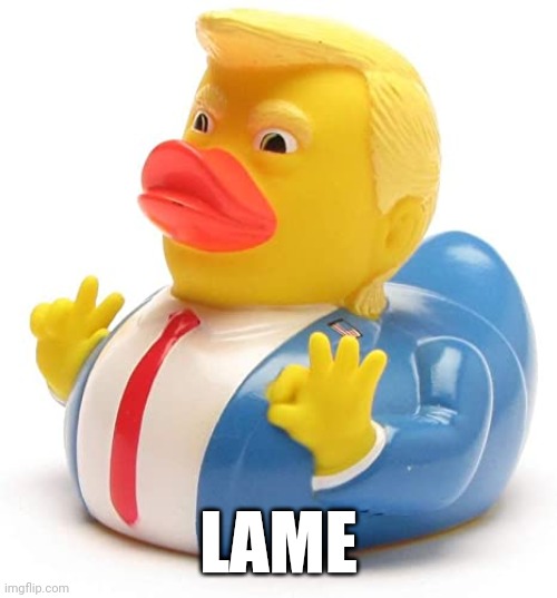 Lame Dick... er... Duck | LAME | image tagged in dickhead president,trump,lame duck | made w/ Imgflip meme maker