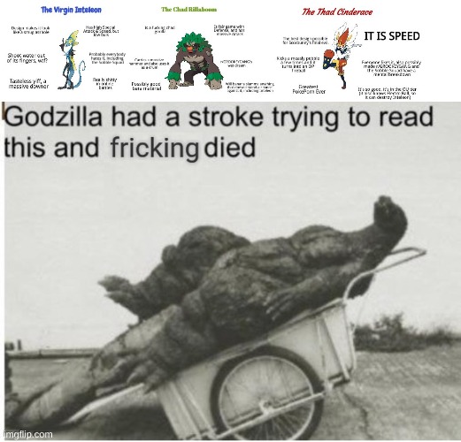 image tagged in godzilla had a stroke trying to read this and fricking died | made w/ Imgflip meme maker