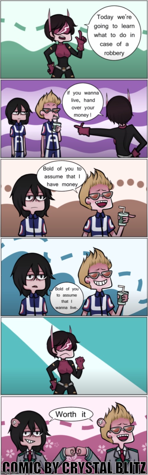 Original comic by Crystal Blitz |  COMIC BY CRYSTAL BLITZ | image tagged in bnha,mha,funneh,comics/cartoons,not mine | made w/ Imgflip meme maker