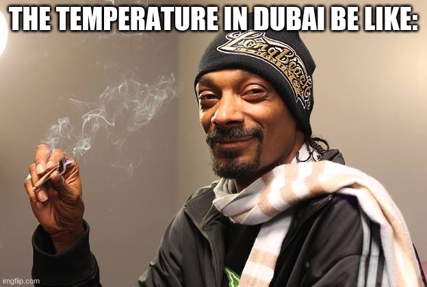 High temperature | THE TEMPERATURE IN DUBAI BE LIKE: | image tagged in snoop dogg,memes | made w/ Imgflip meme maker