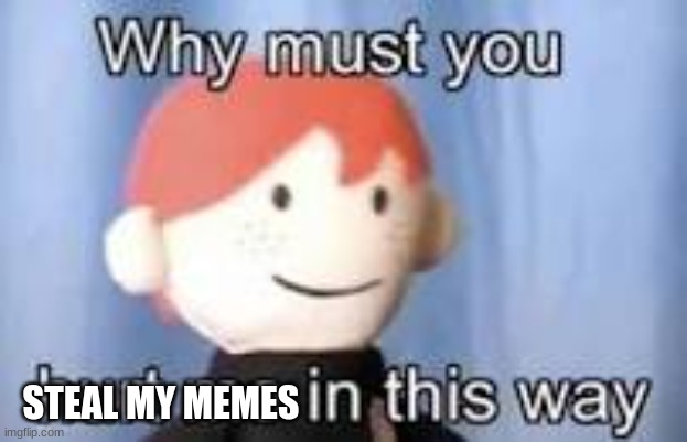 Why must you hurt me in this way | STEAL MY MEMES | image tagged in why must you hurt me in this way | made w/ Imgflip meme maker